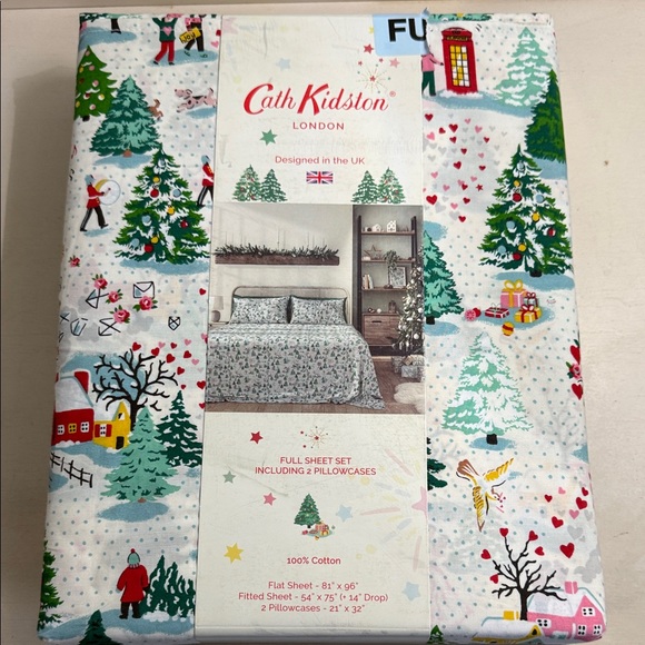 Cath Kidston Festive Tree Cotton Sheet Set- FULL - Picture 1 of 6